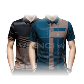 Kit 02 Camisas Polo Saviour Vinnci Kit 02 Camisas Polo Saviour VINNCI Store Azul / Preta P 