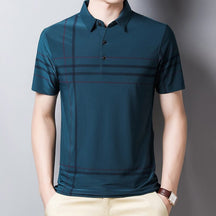 Camisa Polo Listrada - Elegante Camisa Polo Listrada - Elegante VINNCI Store Azul P 