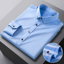 Camisa Social Slim Masculina em Seda Gelo Camisa Social Slim Masculina em Seda Gelo VINNCI Store Azul Claro P 