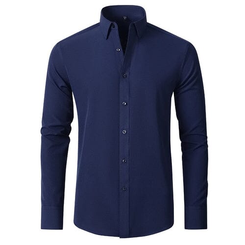 Camisa Social Anti Amassado Ultra Comfort Camisa Social Anti Amassado Ultra Comfort VINNCI Store Azul P 