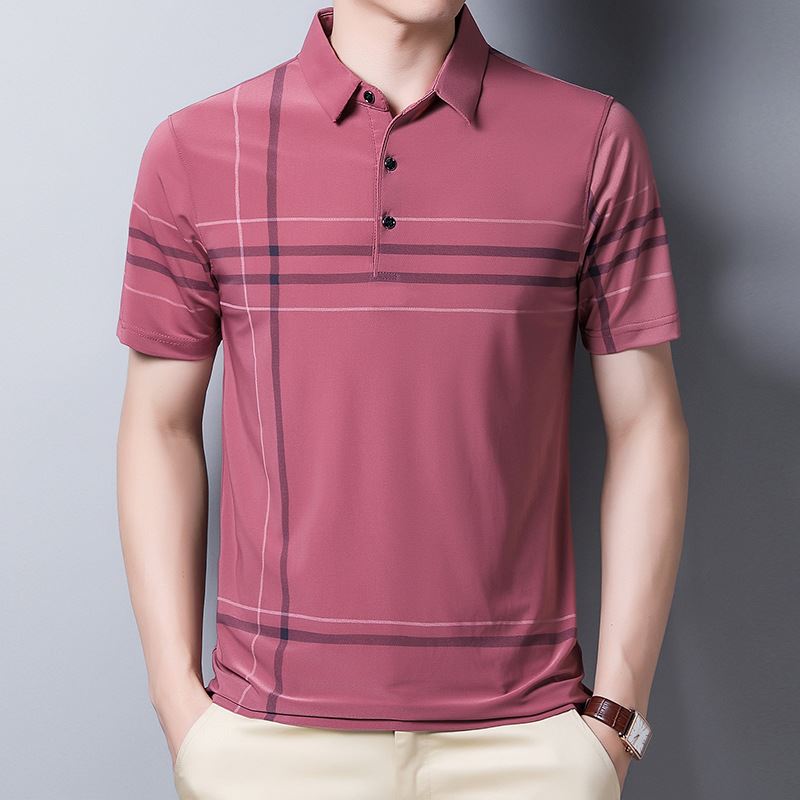 Camisa Polo Listrada - Elegante Camisa Polo Listrada - Elegante VINNCI Store Rosa P 