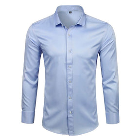 Camisa Social Lisa Conforto Anti Amassado VINNCI Store Azul P 