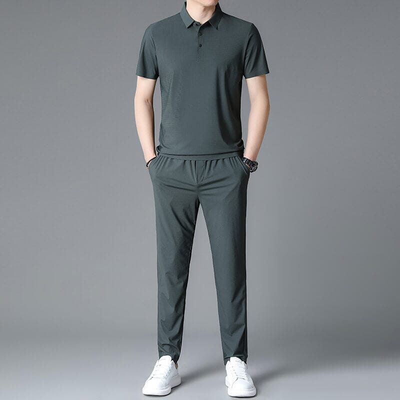 Conjunto Elegance | Camisa Polo e Calça Premium Conjunto Elegance | Camisa Polo e Calça Premium VINNCI Store Cinza P 