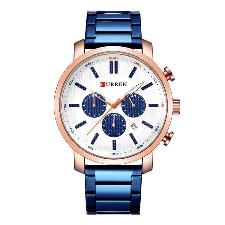 Relógio CURREN Simplê Relógio CURREN Simplê - Relógios 001 VINNCI Store Azul/Rosê 